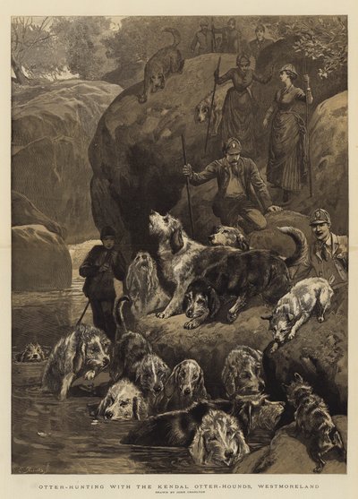 Otter-Hunting with the Kendal Otter-Hounds, Westmoreland by John Charlton
